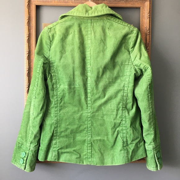 Ladies GAP Green Corduroy Peacoat - Picture 2 of 7